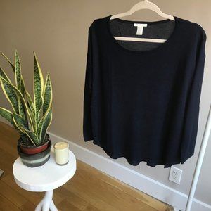 H&M Navy Blue Long Sleeve Top